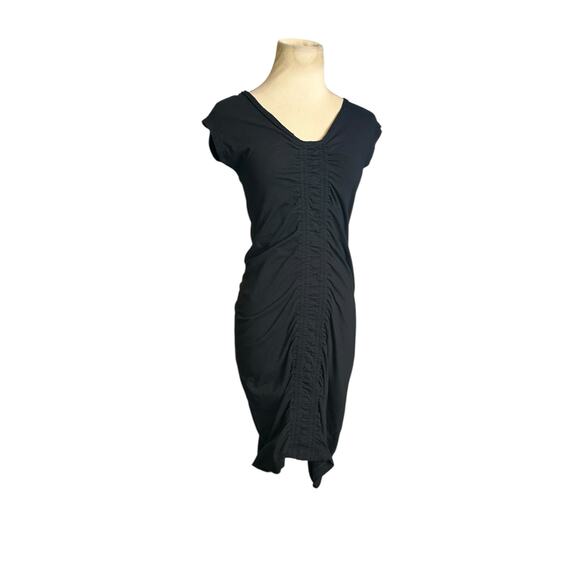 FP Beach black cap sleeves ruched mini dress size Medium - Picture 12 of 15